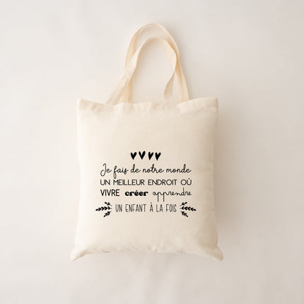 Sac en coton réutilisable - Je fais de notre monde...