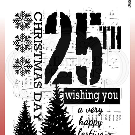 Woodware Clear Singles Music for Christmas 4 in x 6 in Stamp