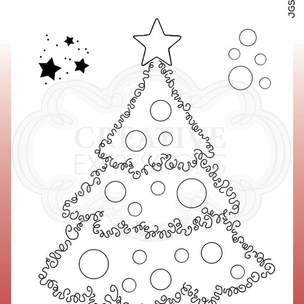Woodware Clear Singles Festive Fuzzies - Christmas Tree 4 in x 6 in Stamp