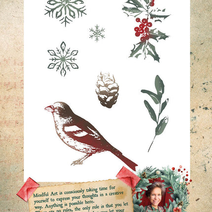 JMA Clear Stamp Christmas Decoration Festive Nostalgia 7 PC