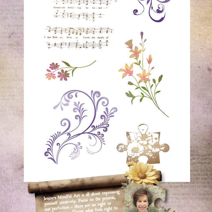 JMA Clear Stamp Hopeful Swirls Growing & Blooming 6 Pieces