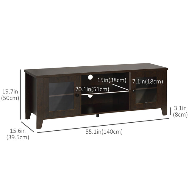 MacKenzie TV Stand for TVs up to 65 inches-Coffee Brown
