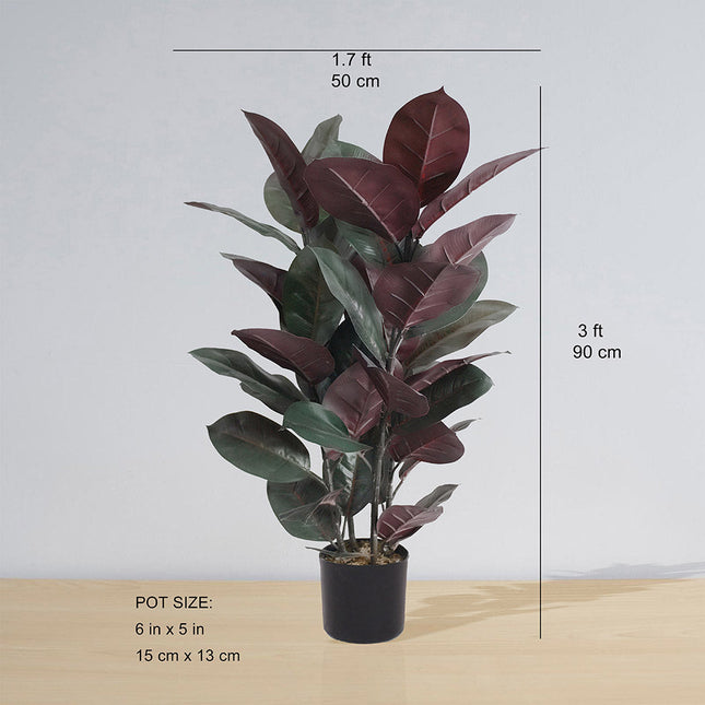Salamina Artificial Rubber Potted Plant 3'