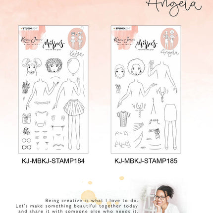 KJ Clear Stamp Angela Missees 152x215x3mm 19 PC nr.185