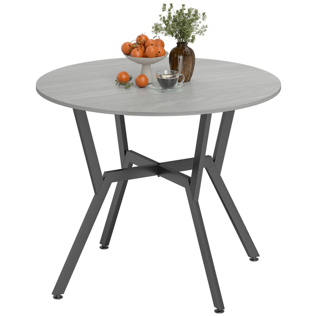 Ainsley 35" Round Dining Table with Steel Frame-Grey