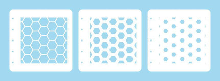 Layered combi stencil set (set of 3) Honeycomb