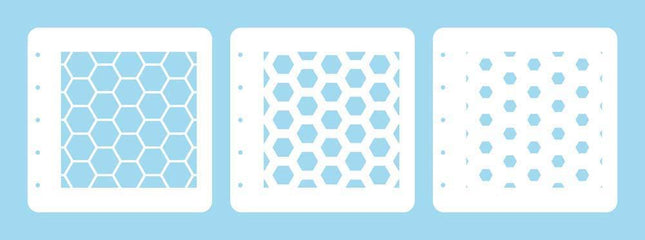 Layered combi stencil set (set of 3) Honeycomb