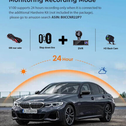 LDAS A20 Dash Cam WiFi , 2.5K Car Camera, Dashcams with App, Night Vision, G-Sensor, Loop Recording, 24H Parking Mode, Free 128G SD Card, Support 256GB Max (Black)