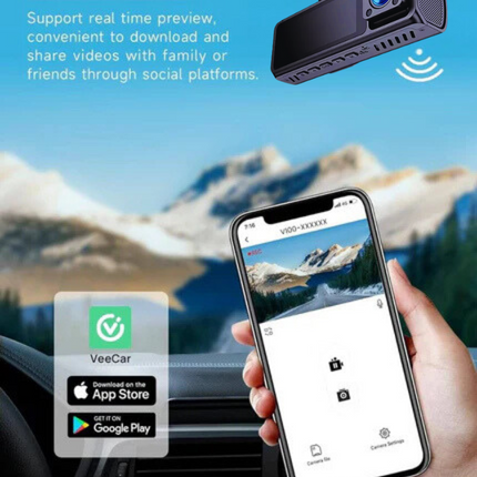 LDAS A20 Dash Cam WiFi , 2.5K Car Camera, Dashcams with App, Night Vision, G-Sensor, Loop Recording, 24H Parking Mode, Free 128G SD Card, Support 256GB Max (Black)