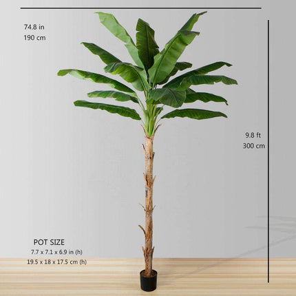 Leya Artificial Banana Tree Potted Plant 10'