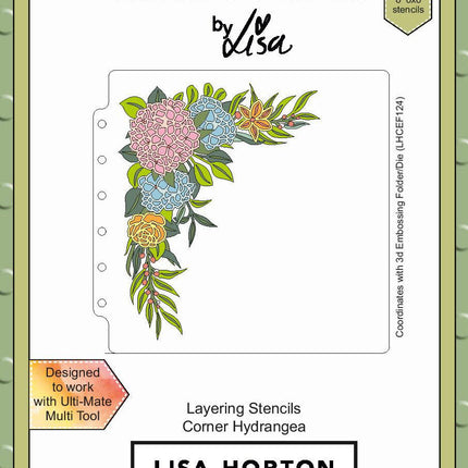 Corner Hydrangea 6x6 Layering Stencils