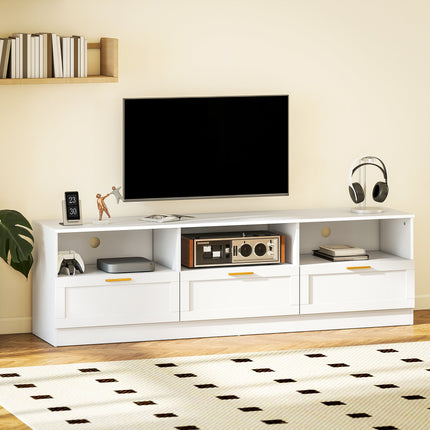 Dallas Modern TV Stand with Storage Drawers for TVs up to 85"-White