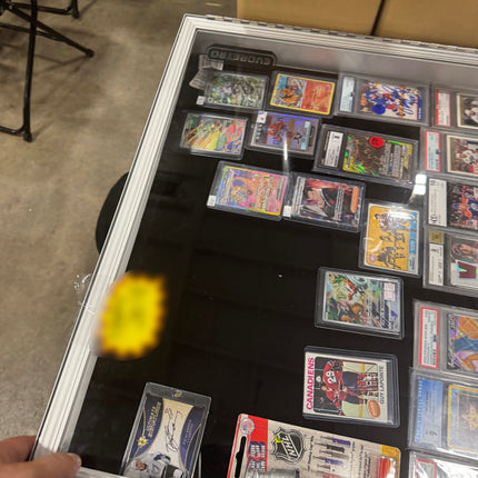 Lockable Aluminum Showcase Display Case 36x24x1.65" Black – Secure & Stylish Storage for Collectibles