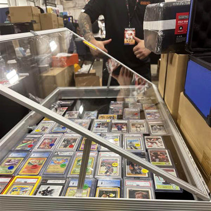 Lockable Aluminum Showcase Display Case 36x24x1.65" Black – Secure & Stylish Storage for Collectibles