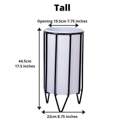 Mati - White Planter With Black Stand