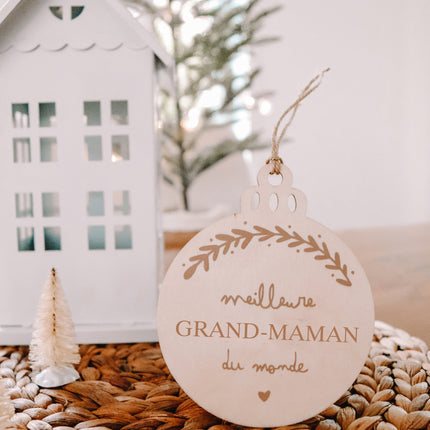 Ornement de Noël en bois - Meilleure grand-maman
