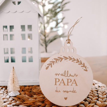 Ornement de Noël en bois - Meilleur papa