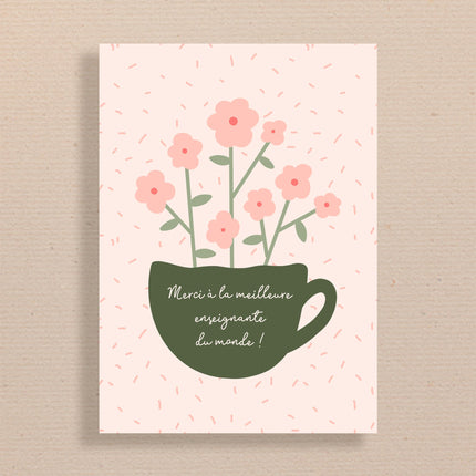 Carte de remerciement enseignante