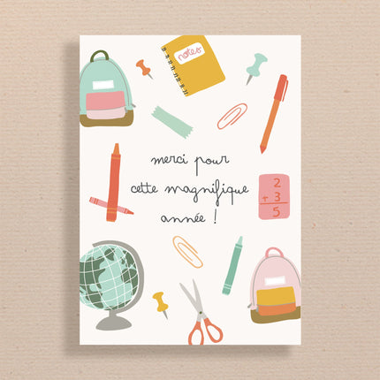 Carte de remerciement éducatrice ou enseignant(e)