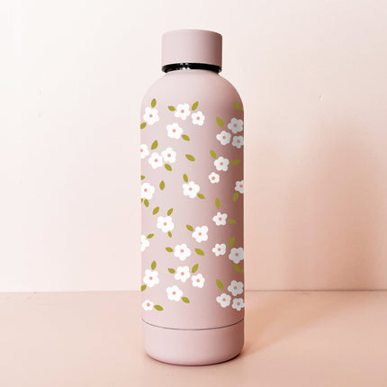 Bouteille en acier inox 17oz - rose pâle Bloom blanc