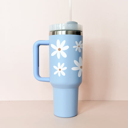 Gobelet isotherme 40oz - bleu Marguerites