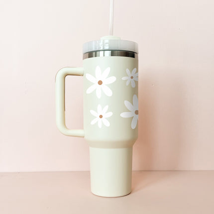 Gobelet isotherme 40oz - crème Marguerites