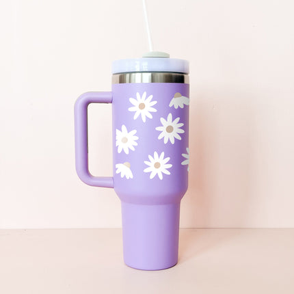 Gobelet isotherme 40oz - lavande fleurs d'été