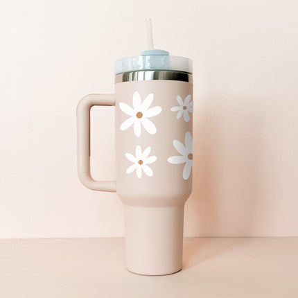 Gobelet isotherme 40oz - rose pâle Marguerites