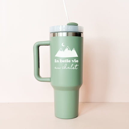 Gobelet isotherme 40oz - sauge La vie au chalet