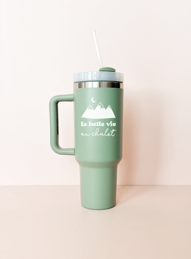Gobelet isotherme 40oz - sauge La vie au chalet