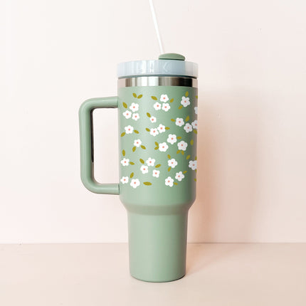 Gobelet isotherme 40oz - sauge Bloom blanc