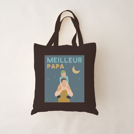 Sac réutilisable noir - meilleur papa