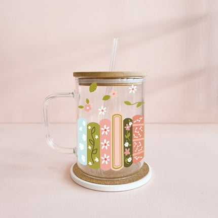 Tasse boho 17oz - Bibliothèque printanière