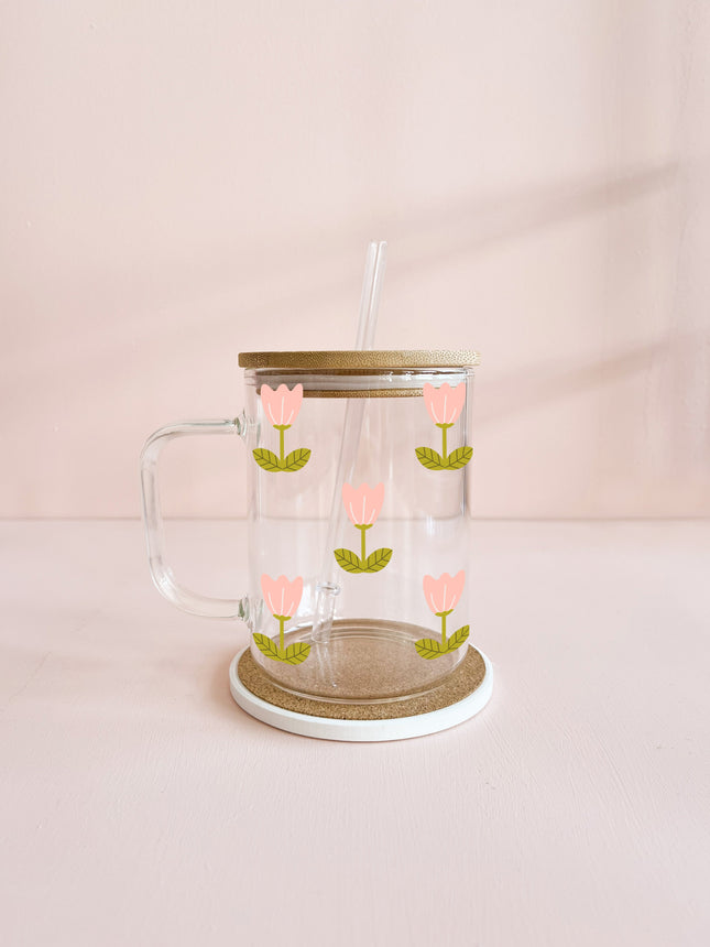 Tasse boho 17oz - Tulipes roses