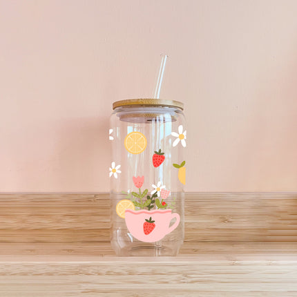 Verre boho - Limonade à la fraise