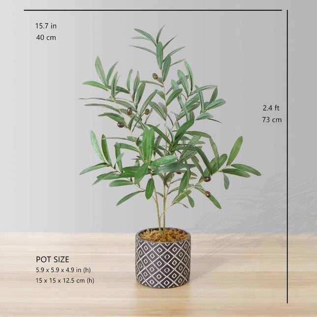 Madero Potted Faux Olive Plant