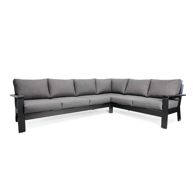 Magnolia Black Aluminum Sectional with Sunbrella® Cushions
