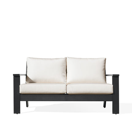Magnolia Black Aluminum Loveseat with Sunbrella® Cushions
