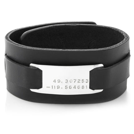 Men's Black Leather Cuff
