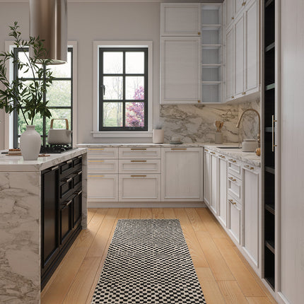 Metro Checkered Black & White Rug