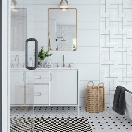 Metro Checkered Black & White Rug