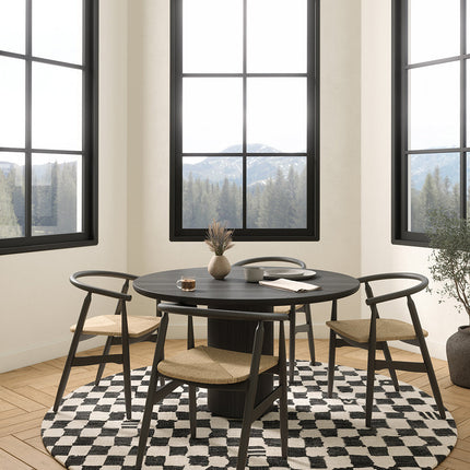 Metro Checkered Black & White Rug