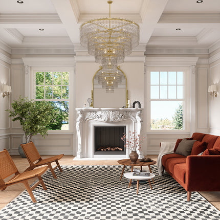 Metro Checkered Black & White Rug