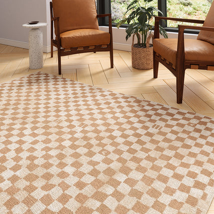 Metro Checkered Natural Rug