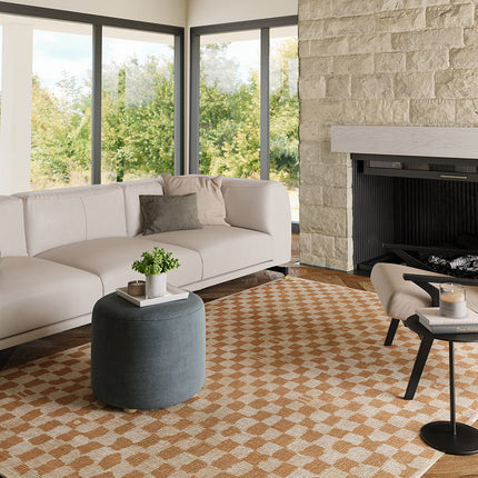 Metro Checkered Natural Rug