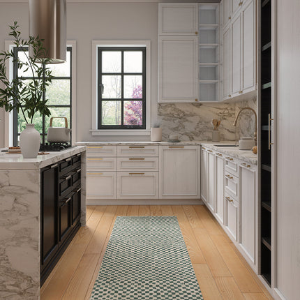 Metro Checkered Slate Green Rug