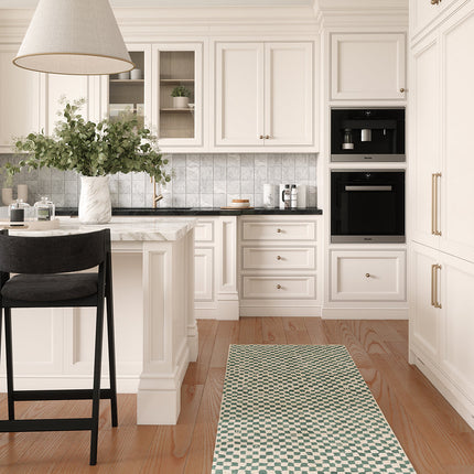 Metro Checkered Slate Green Rug