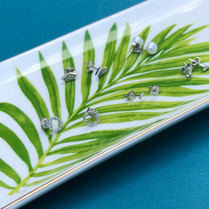 Silver Circlet Stud Earrings