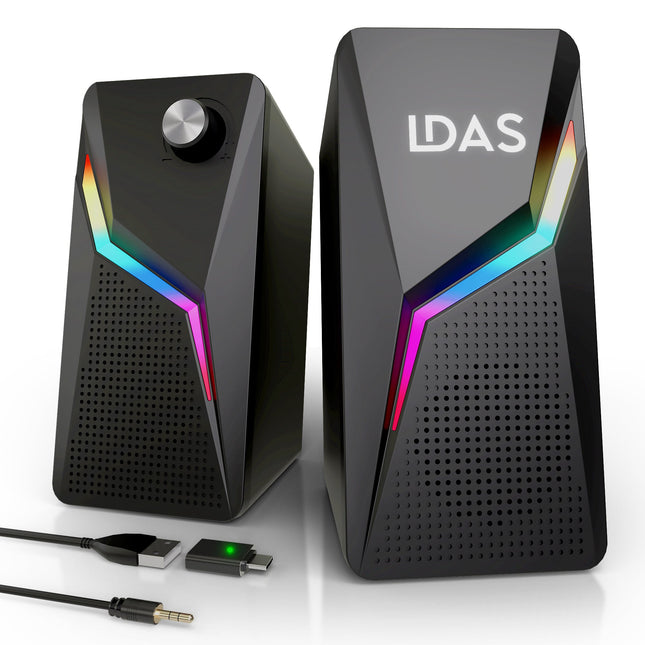 LDAS Computer Speakers for Desktop Monitor, USB/USB-C Powered PC Speakers
