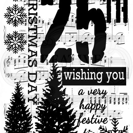 Woodware Clear Singles Music for Christmas 4 in x 6 in Stamp